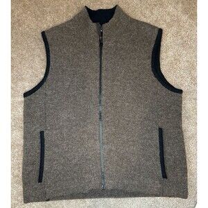 RedMaple Alpaca Wool Blend Vest Men's Small Brown Full Zip Work Outdoor Pockets